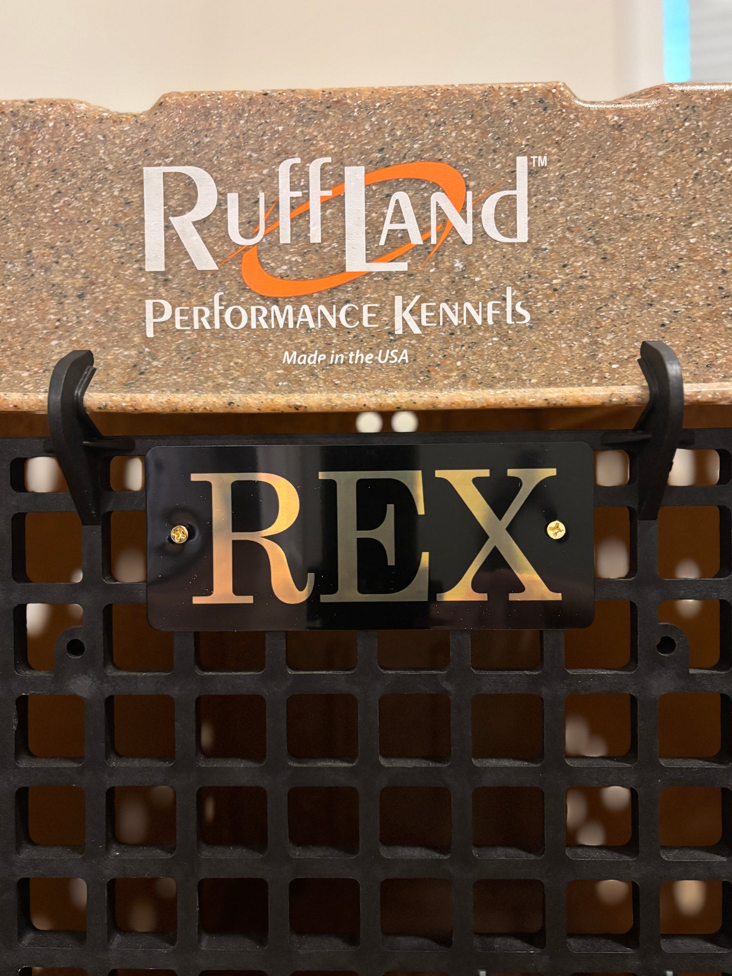 Personalized RuffLand Kennel Tag | Custom Dog Crate Nameplate