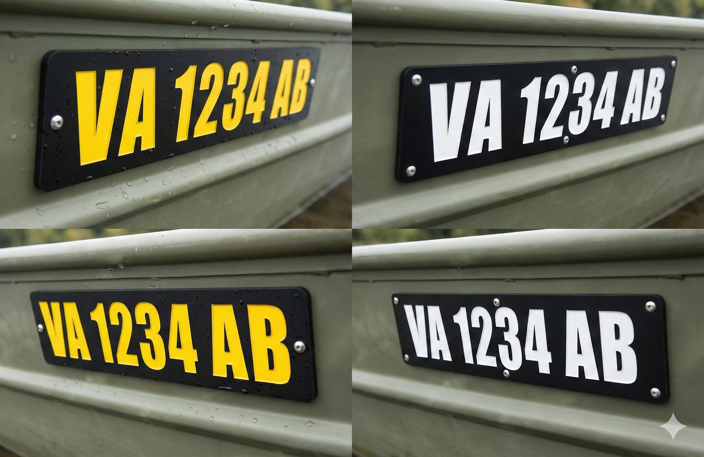 Custom Boat Registration Plates | Rigid HDPE Numbers for Jon Boats (Set of 2)