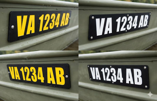 Custom Boat Registration Plates | Rigid HDPE Numbers for Jon Boats (Set of 2)