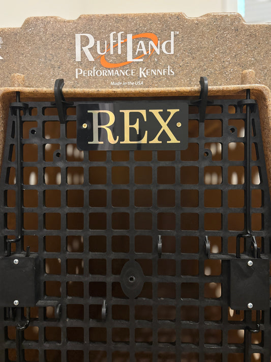 Personalized RuffLand Kennel Tag | Custom Dog Crate Nameplate