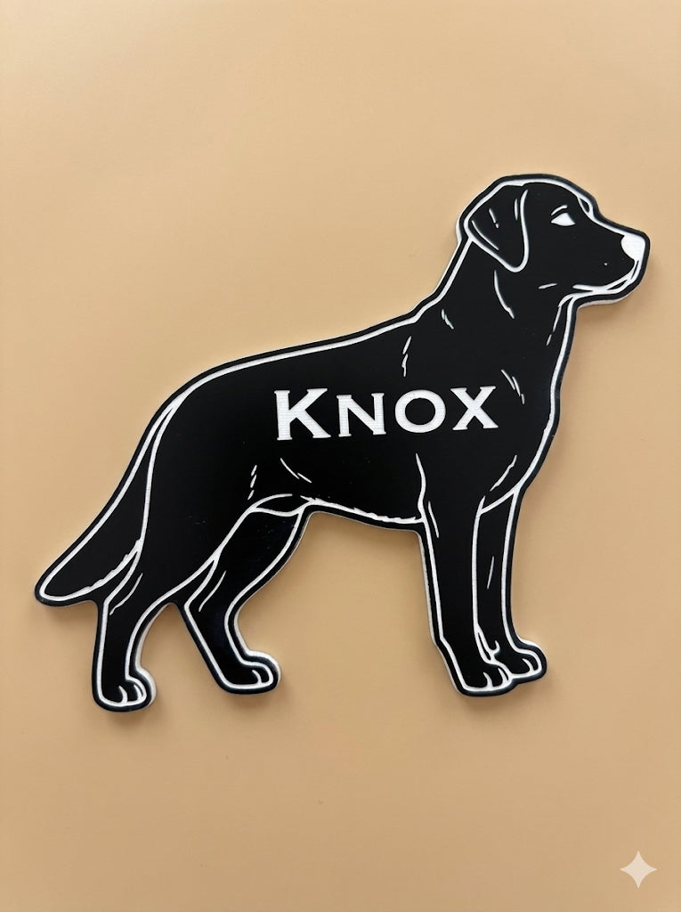 Custom Engraved Dog Breed Emblem (1/16" Rigid Plastic)