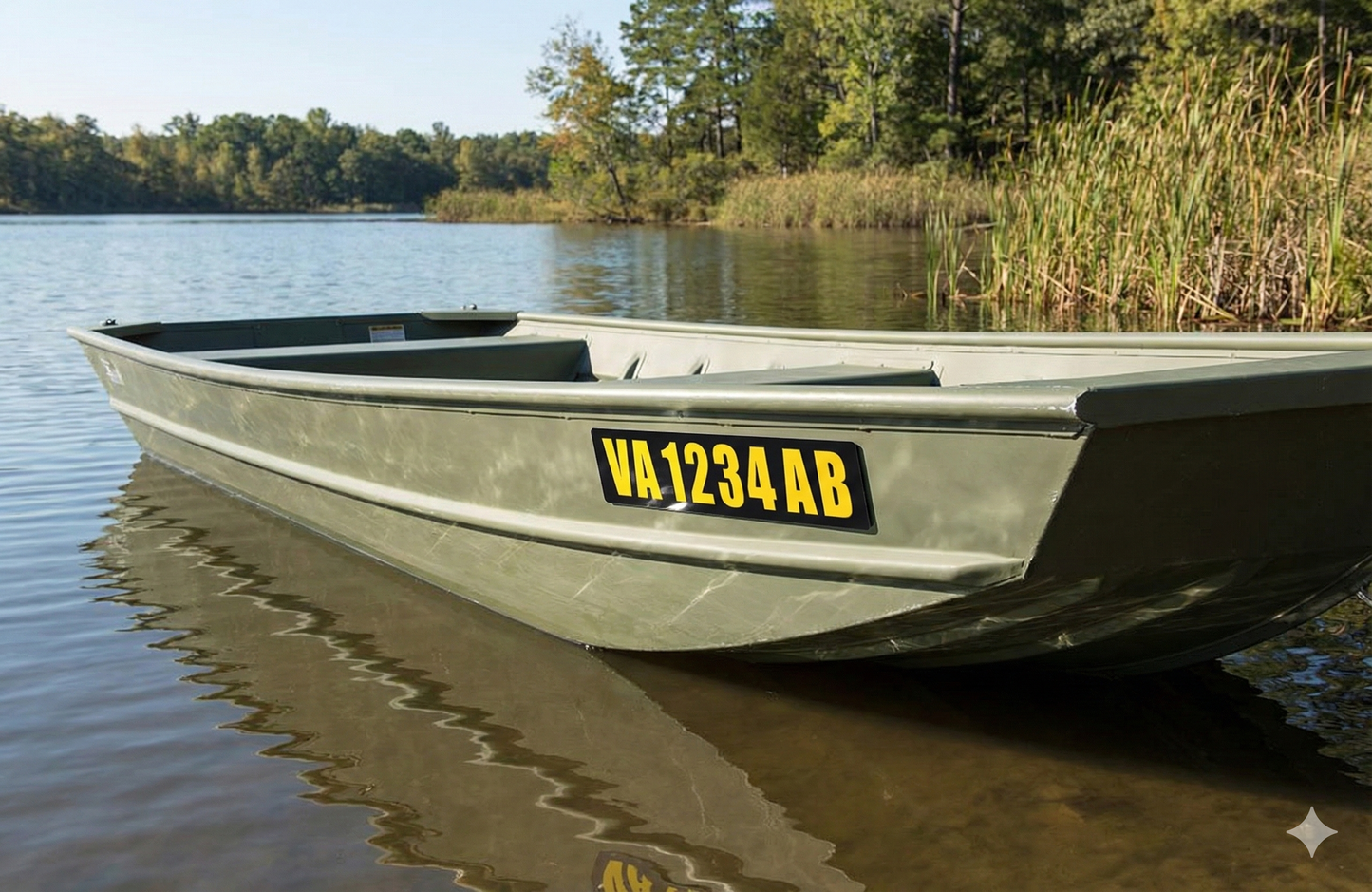 Custom Boat Registration Plates | Rigid HDPE Numbers for Jon Boats (Set of 2)