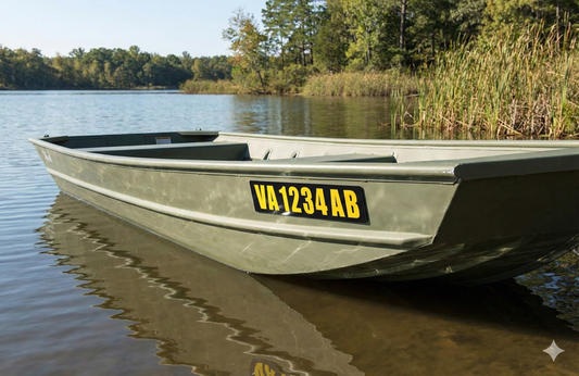 Custom Boat Registration Plates | Rigid HDPE Numbers for Jon Boats (Set of 2)