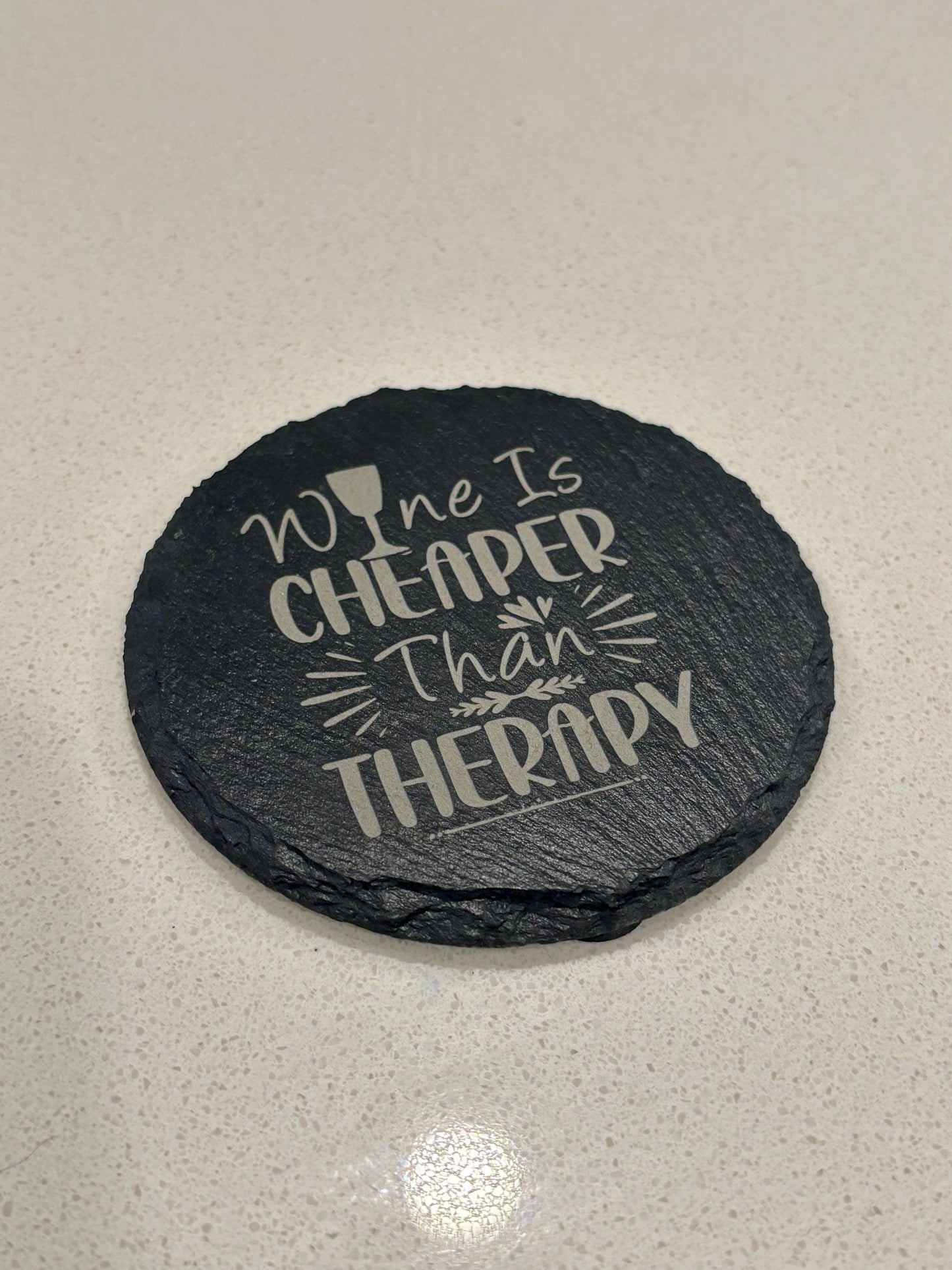 Bar Theme Slate Coasters | Engraved Drink Coasters | Set of 4
