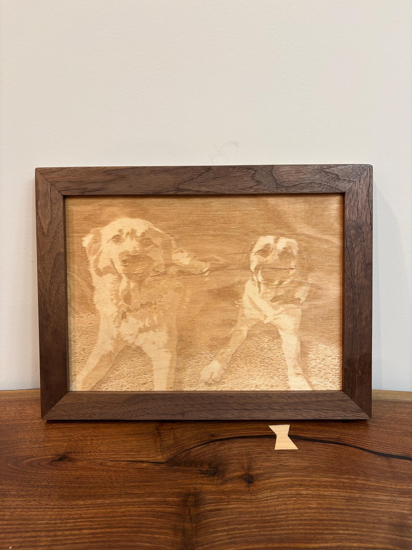 Custom Engraved Pet Portrait on Wood