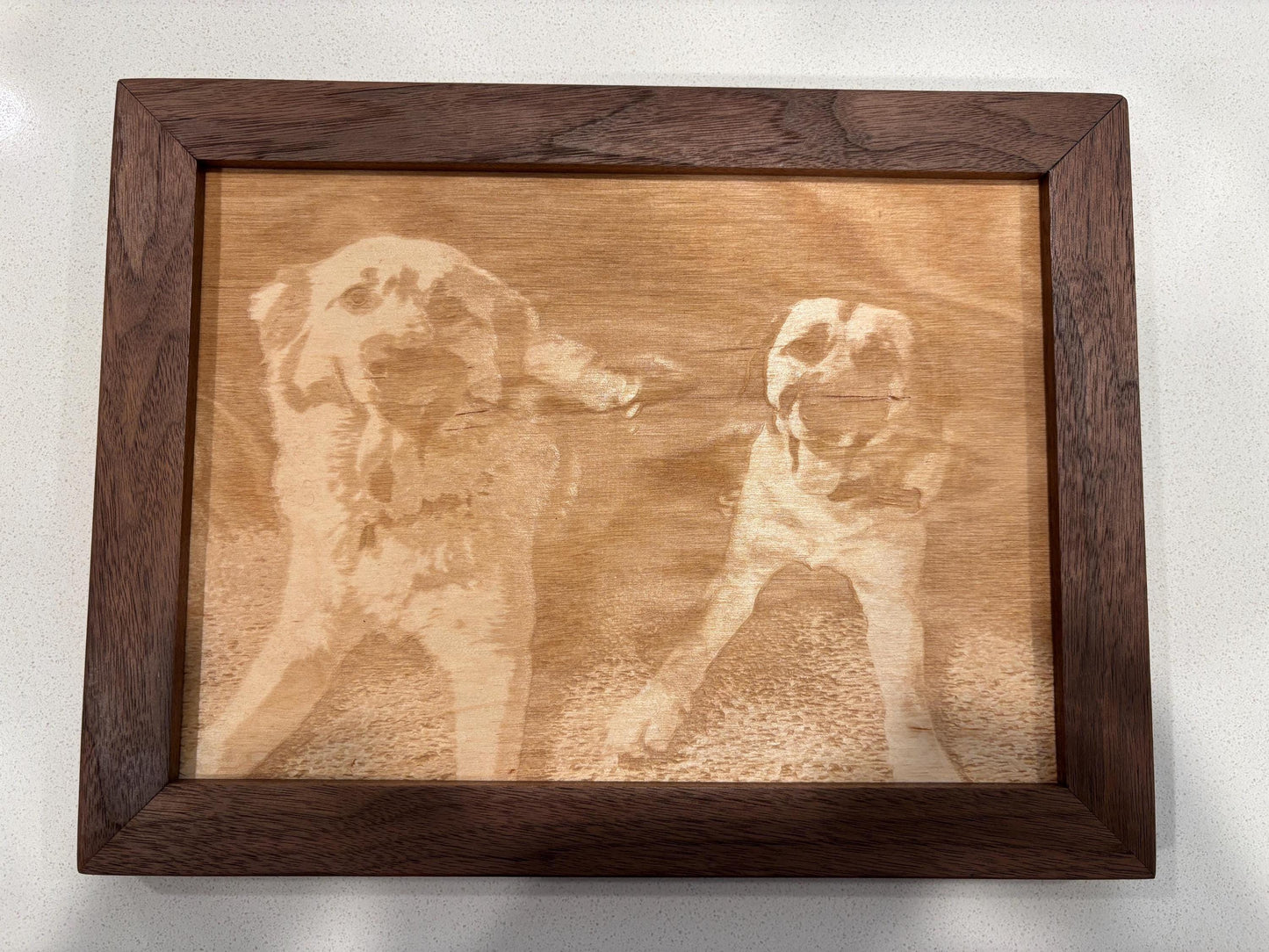 Custom Engraved Pet Portrait on Wood